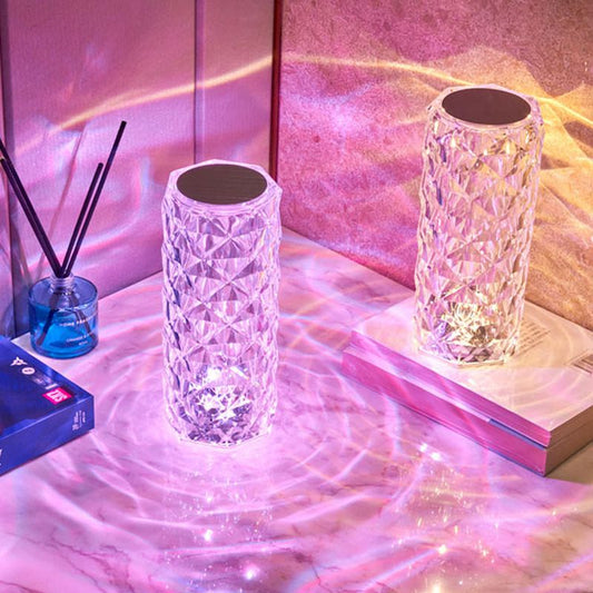 Crystal Diamond LED Night Lamp – Elegant Mood Light for Bedroom & Home Decor