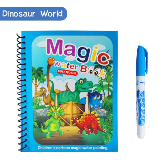 Magic Water Book – Reusable Dinosaur Theme Coloring Book for Kids (Pack of 3)