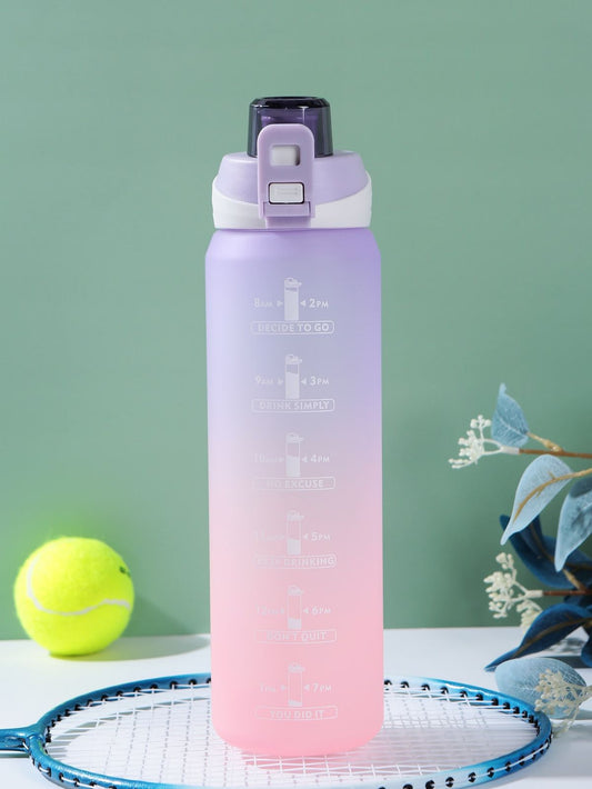 Motivational Time Marker Water Bottle – 1L BPA-Free with Time & Goal Tracker for Gym, Office, Travel