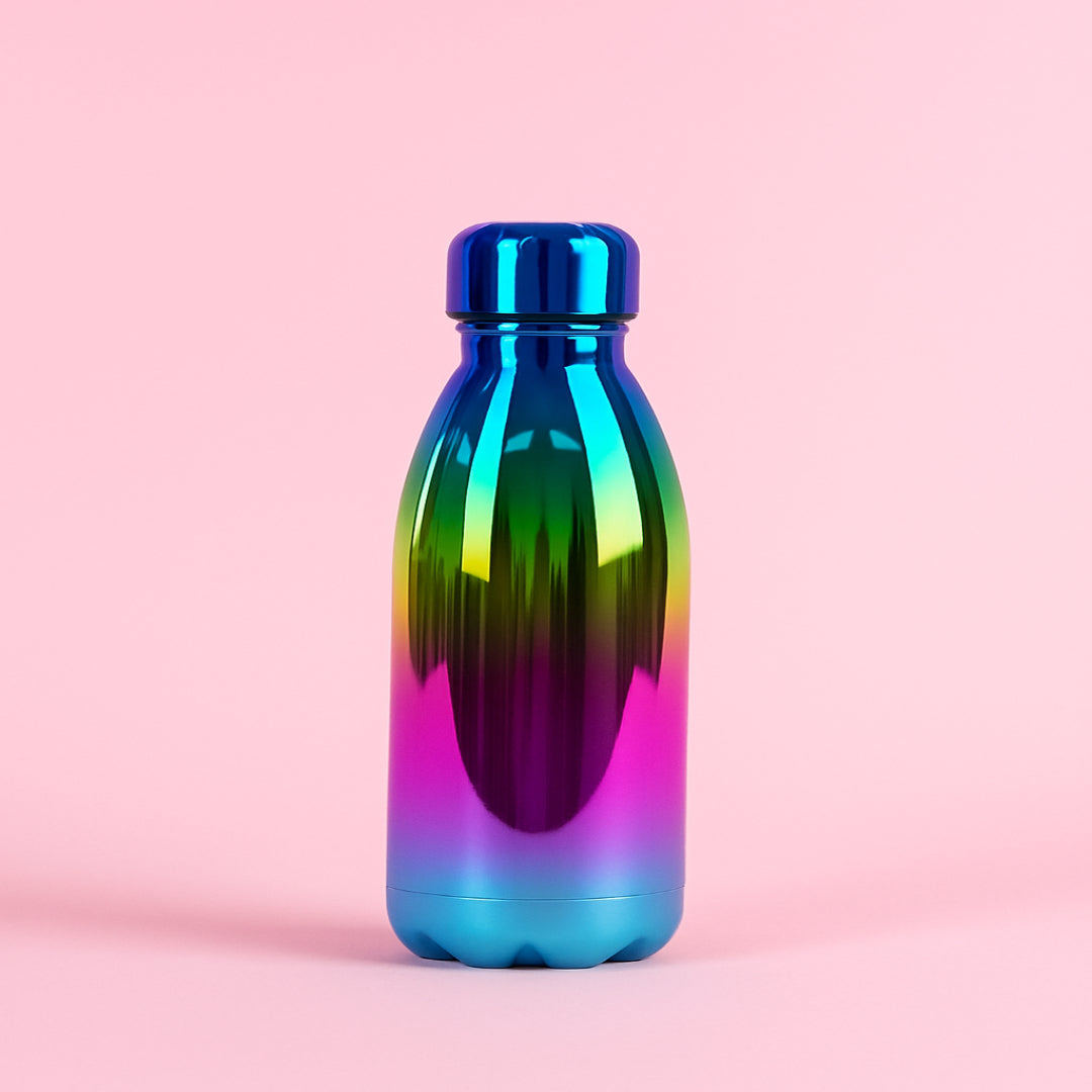 Rainbow Stainless Steel Water Bottle – Leakproof & Temperature Lock