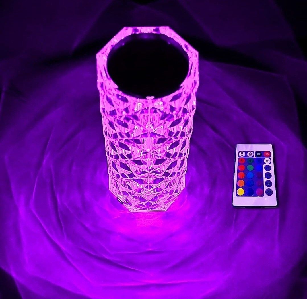 Crystal Diamond LED Night Lamp – Elegant Mood Light for Bedroom & Home Decor