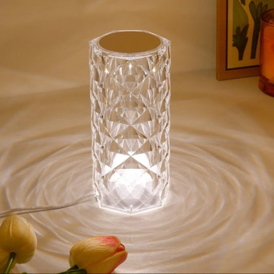 Crystal Diamond LED Night Lamp – Elegant Mood Light for Bedroom & Home Decor